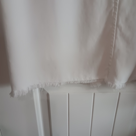 JOHN MARK Button Front Raw Bottom Hem Pocket Front Embroidered Shirt Dress Med - Picture 13 of 14